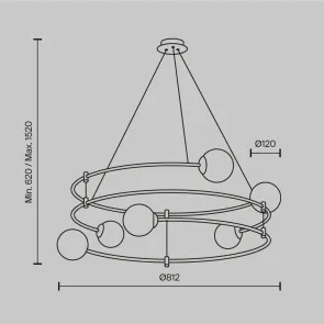 Chandelier Maytoni Balance MOD317PL-06B | Black 6 Light