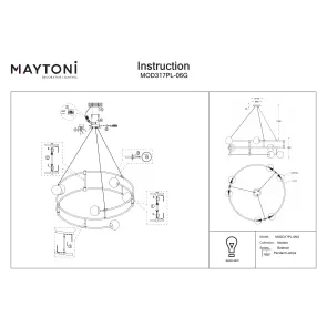 Chandelier Maytoni Balance MOD317PL-06G | Gold 6 Light