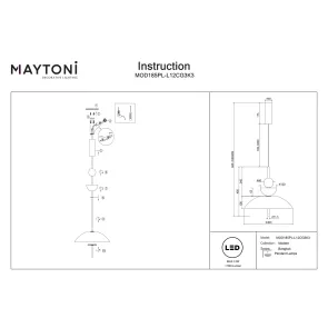 Pendant Light Maytoni Bangkok MOD185PL-L12CG3K3 | 3000K