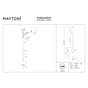 Pendant Light Maytoni Bangkok MOD185PL-L11B3K1 | Ø250, 3000K