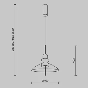 Pendant Light Maytoni Bangkok MOD185PL-L11B3K3 | Ø400, 3000K