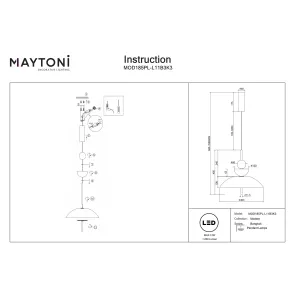 Pendant Light Maytoni Bangkok MOD185PL-L11B3K3 | Ø400, 3000K