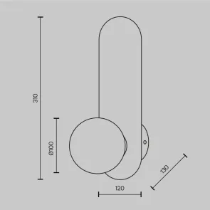 Wall Light Maytoni Bao MOD419WL-01G | Gold Sconce
