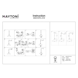 Viseča svetilka Maytoni Basic colors bela MOD167PL-01W | Ø350, E27