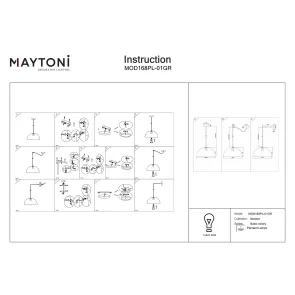 Pendant Light Maytoni Basic Colors Grey MOD168PL-01GR | Ø350, E27, 3200 mm
