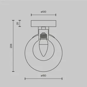 Stenska svetilka Maytoni Basic form zlata MOD521WL-01G1 | G9, steklo, Ø150 mm