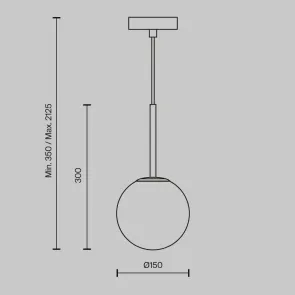 Viseča svetilka Maytoni Basic form Ø150 mm MOD321PL-01B | steklo, E14