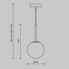 Pendant Light Maytoni Basic Form Ø200 mm MOD321PL-01B1 | Glass, E14