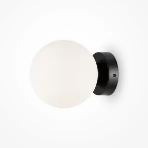 Wall Sconce Maytoni Basic Form Black Ø150 mm MOD321WL-01B | Glass, E14