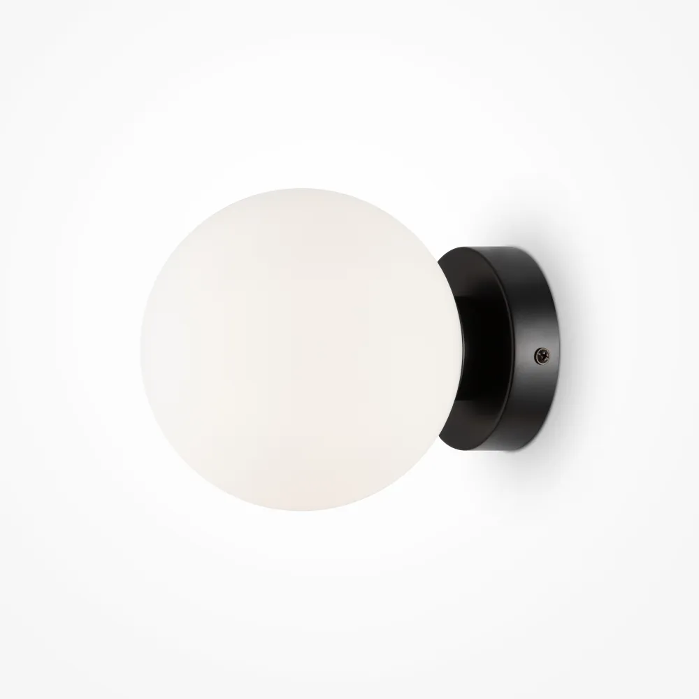 Wall Sconce Maytoni Basic Form Black Ø150 mm MOD321WL-01B | Glass, E14