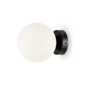 Wall Sconce Maytoni Basic Form Black Ø150 mm MOD321WL-01B | Glass, E14
