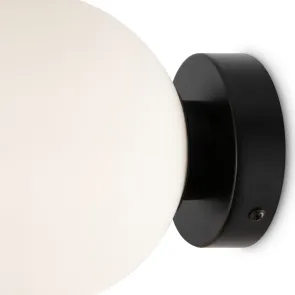 Wall Sconce Maytoni Basic Form Black Ø150 mm MOD321WL-01B | Glass, E14