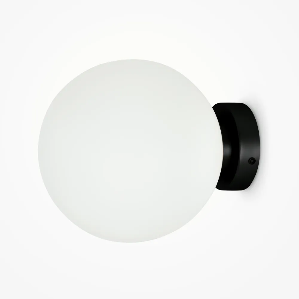 Wall Sconce Maytoni Basic Form Black Ø200 mm MOD321WL-01B1 | Glass, E14
