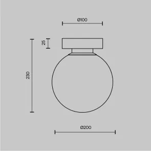 Wall Sconce Maytoni Basic Form Black Ø200 mm MOD321WL-01B1 | Glass, E14