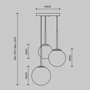 Pendant Light Maytoni Basic Form 3 Light Gold Ø400 mm MOD321PL-03G1