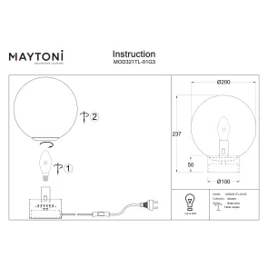 Table Lamp Maytoni MOD321TL-01G3 Gold Glass E14
