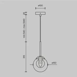 Pendant Light Maytoni MOD521PL-01G1 Gold Glass E14