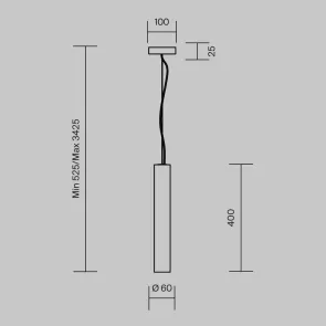 Linearna viseča svetilka Maytoni MOD461PL-L5BGK črna