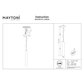 Linearna viseča svetilka Maytoni MOD461PL-L5BGK črna