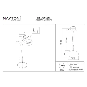 Pendant Light Maytoni MOD397PL-L12CH2.7K LED 2700K Chrome