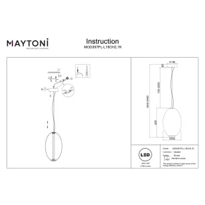 Viseča svetilka Maytoni MOD397PL-L19CH2.7K LED 2700K krom
