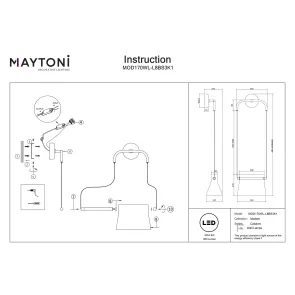 Wall Light Maytoni MOD170WL-L8BS3K1 LED 3000K Copper