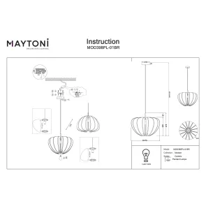 Viseča svetilka Maytoni MOD398PL-01BR moderna črna