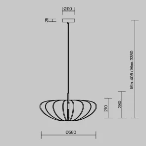 Pendant Light Maytoni MOD398PL-01GR1 Black Modern