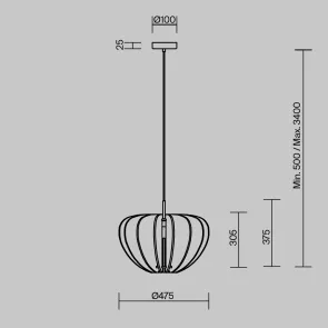 Pendant Light Maytoni MOD398PL-01S Black Contemporary