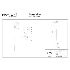 Viseča svetilka Maytoni MOD132PL-L28BK črna kristalna