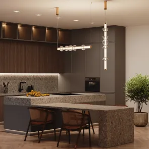 Pendant Light MOD210PL-L39BS3K Black LED 39W 3000K Modern