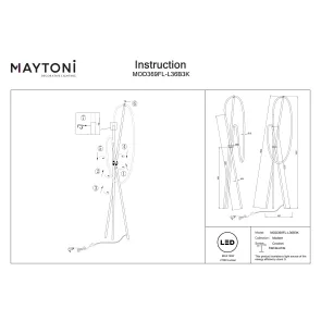 Stojalna svetilka MOD369FL-L36B3K črna LED 36W 3000K moderna
