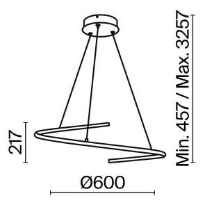 Pendant Light MOD242PL-L33BK Black LED Modern