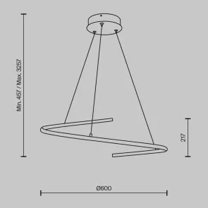 Pendant Light MOD242PL-L33BK Black LED Modern