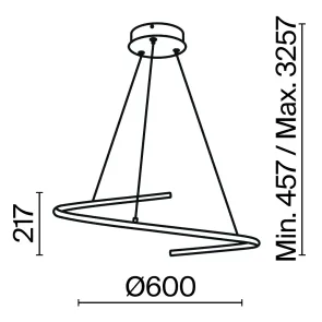Viseča svetilka MOD242PL-L33BSK medeninasta LED moderna