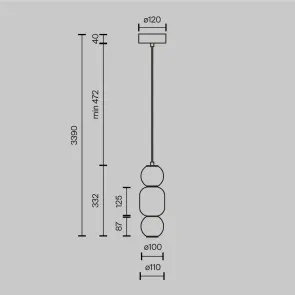 Pendant Light MOD273PL-L16CH3K Chrome Glass LED 3000K Modern