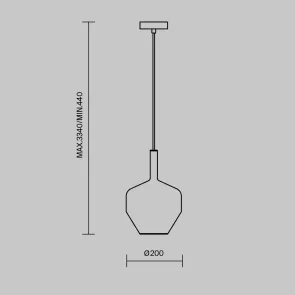Pendant Light MOD271PL-01B4 Glass Gold Black E14 Modern