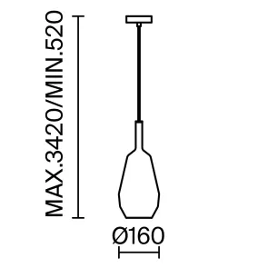 Adjustable Pendant Light MOD271PL-01B7 Glass E14 Modern