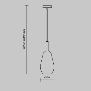 Adjustable Pendant Light MOD271PL-01B7 Glass E14 Modern