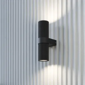 Wall Light MOD326WL-02B Black Cylinder Up Down LED