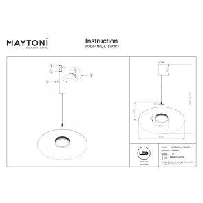 Pendant Light MOD041PL-L15W3K1 3000K LED | Modern Hanging Lamp