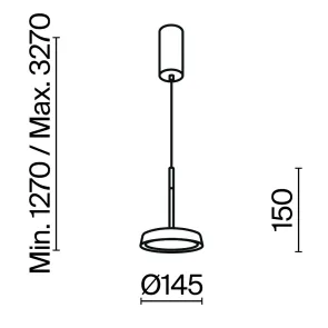 Viseča LED svetilka MOD041PL-L15WG3K 3000K | Sodobna svetilka