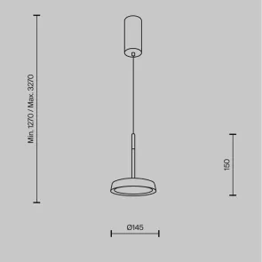Viseča LED svetilka MOD041PL-L15WG3K 3000K | Sodobna svetilka