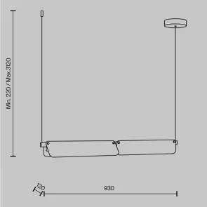 Pendant Light MOD296PL-L20BS3K 3000K LED | Linear Ceiling Lamp