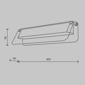 Stenska LED svetilka MOD296WL-L6BS3K 3000K | Ozka linearna svetilka