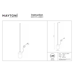 Floor Lamp MOD147FL-L20BSK1 LED | Dimmable Floor Lamp