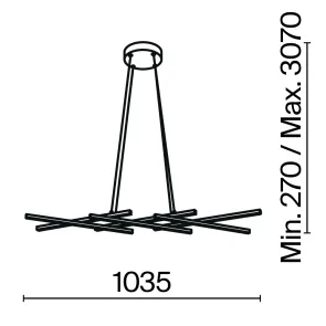 Pendant Light MOD244PL-L50BK LED | Modern Black Chandelier