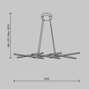 Pendant Light MOD244PL-L50BK LED | Modern Black Chandelier