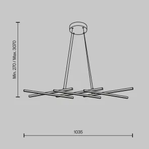 Pendant Light MOD244PL-L50BSK LED | Gold Designer Chandelier