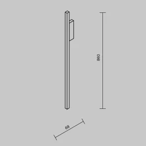 Wall Light MOD245WL-L24BSK LED | Minimalist Gold Linear Sconce